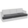 PrinceDeco Stretch T Cushion Sofa Slipcovers 3 Piece,Pets Friendly,Gray