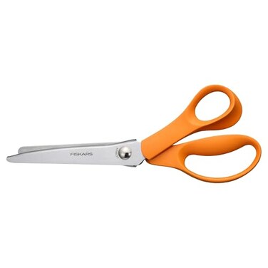 Fiskars 8" Orange-Handled Pinking Shears for Fabric CuttingSewing