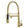 Fapully Commercial Pull Down Kitchen Faucets with Sprayer,Single Handle Spring Brushed Gold Kitchen Sink Faucet