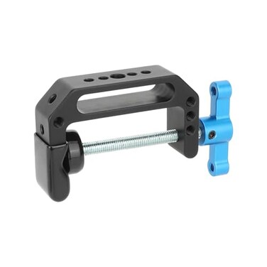 CAMVATE Aluminum C Clamp with 1/4"3/8" Mounting Points(Blue T-handle