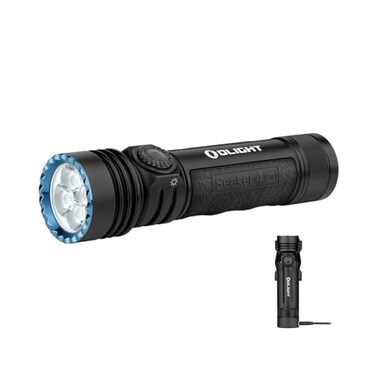 OLIGHT Seeker 4 Pro Rechargeable Flashlights, Bright High Lumens Black