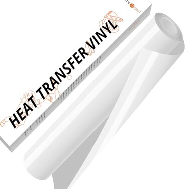 HTVRONT White HTV Vinyl Roll - 12" x 10ft White Iron on Vinyl