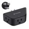 TROND Black Outlet Extender, 3 Prong Grounded Plug Extension Outlet