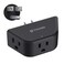 TROND Black Outlet Extender, 3 Prong Grounded Plug Extension Outlet