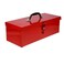 DOITOOL Red Metal Tool Box Iron Sheet Tool Box Metal Toolbox Red Tool Storage Case Lockable, Multi-function Tool Organizer, 15.3X6.2X5.1inch