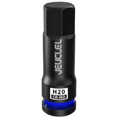 JEUCLEL 20mm Hex Impact Bit Socket, H20 1/2" Drive Allen Socket, Cr-Mo