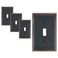 treewell 4-Pack Zinc Alloy Single Toggle Light Switch Cover Plate, Solid Wall Plate