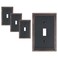 treewell 4-Pack Zinc Alloy Single Toggle Light Switch Cover Plate, Solid Wall Plate
