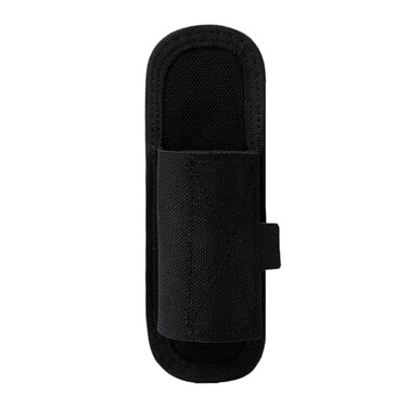 TACNEX Compact Tactical Flashlight Holster Duty Belt Flash Light Pouch MOLLE Vest Backpack Light Holder Adjustable Torch Carrier Stretchable Light Sheath fit 1"-1.25" Barrel Dia Vertical Carry BK