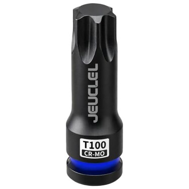 JEUCLEL T100 Torx Bit Socket, 1/2"Drive Torx Star 6 Point Impact Bit Socket