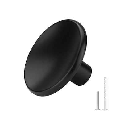 Goldenwarm 25 Pack Black Cabinet Knobs Kitchen Hardware Round Drawer Knob