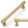 Amerdeco 10 Pack Champagne Bronze Knurled Cabinet Pulls 5 Inch(128mmHole Center Kitchen Cabinet Handles Drawer Pulls Cabinet Hardware ZH034