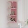 LitaEther Versatile 4 Tier Wall Shelf Unit,Pink Lack Wall Shelf,Display Floating Shelf with LED Remote Control Light