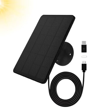 TEKCAM Solar Panel Compatible with WYZE Battery Cam Pro, EufyCam 2C/2C Pro, Black