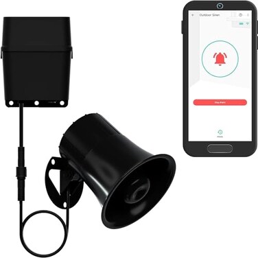 YoLink Outdoor Alarm Controller 2, Battery-Powered Siren/Alarm/Relay Controller, 12VDC Out, Up to 1/4 Mile Open-Air Range, 110dB Siren Included, Hub Required for Full-Functionality!