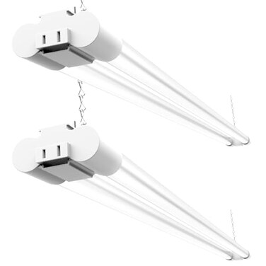 Sunco Lighting Sunco 2 Pack LED Shop Lights 4FT, Plug in Linkable, White, 40W=150W