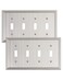 treewell 2-Pack Zinc Alloy Quad Toggle Light Switch Cover Plate, Solid Switch Cover