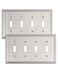 treewell 2-Pack Zinc Alloy Quad Toggle Light Switch Cover Plate, Solid Switch Cover