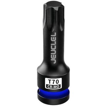 JEUCLEL T70 Torx Bit Socket, 1/2" Drive Torx Star 6 Point Impact Bit Socket