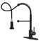 DJS Matte Black Kitchen Sink Faucet with Pull Down Sprayer Single Handle