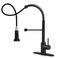 DJS Matte Black Kitchen Sink Faucet with Pull Down Sprayer Single Handle