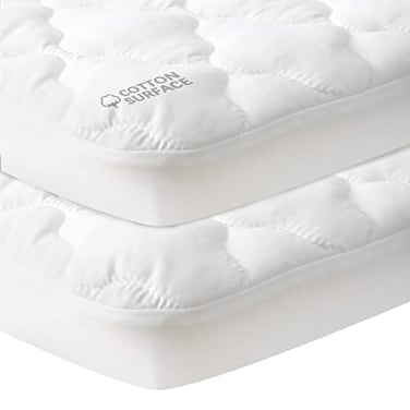 Moonsea Waterproof Pack and Play Mattress Pad Sheets Fitted 2 Pack