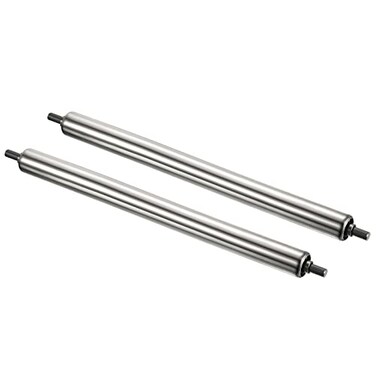 PATIKIL Conveyor Roller 1" Diameter 16" Length, 2 Pack Stainless Steel Gravity Transmission Replacement Part Galvanized End, Silver