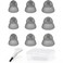 MicroEar Resound Compatible Hearing Aid Domes Smoky Power Dome Ear Tips Replacement (Trial Pack 9pcs