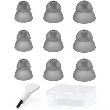 MicroEar Resound Compatible Hearing Aid Domes Smoky Power Dome Ear Tips Replacement (Trial Pack 9pcs