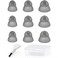 MicroEar Resound Compatible Hearing Aid Domes Smoky Power Dome Ear Tips Replacement (Trial Pack 9pcs