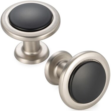 KOOFIZO 10 Pack BlackNickel Cabinet Knobs Round Single Hole Pulls 1960s