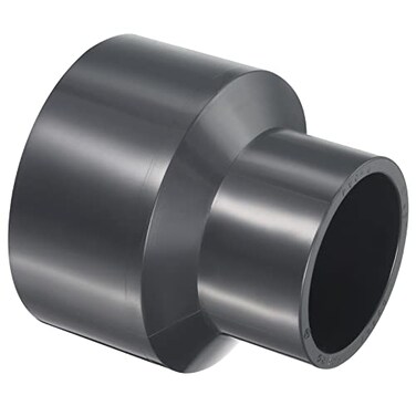 PATIKIL UPVC Reducer Pipe Fitting 3" x 2" Socket Schedule 80, Straight Coupling Adapter Connector, Gray