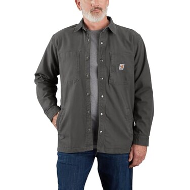 Carhartt Men's FR Rigby Shirt Jac, Shadow, Medium