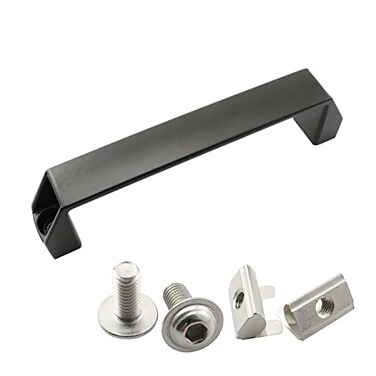 PZRT Black Aluminium Alloy Handle Rectangular Industrial Pull Handle for 30/40 Series European Standard Aluminum Extrusion Profile Accessories 180mm