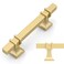 Amerdeco 10 Pack Brushed Gold Cabinet Pulls 3 Inch(76mmHole Center Drawer Pulls Cabinet Hardware Kitchen Cabinet Handles for Bathroom Dresser Pulls ZH0067