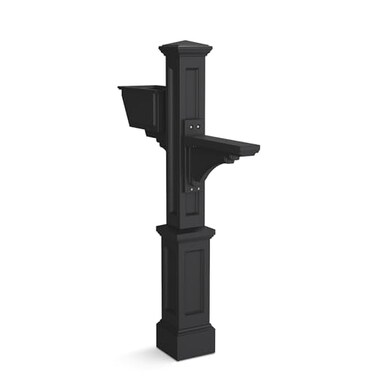 Mayne Westbrook Decorative Mail Post with Planter, Black