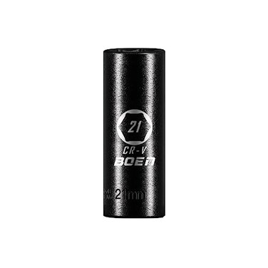 BOEN 1/2" Drive Deep Impact Sockets, Premium Impact Socket, 21mm Socket, Metric, 6 Point, Cr-V Steel with Laser Marking - Strong and Durable