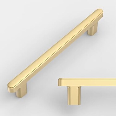 Amerdeco 10 Pack Brushed Gold Cabinet Pulls 5 Inch(128mmHole Center Drawer Pulls Cabinet Hardware Kitchen Cabinet Handles for Bathroom Dresser Pulls ZH0065