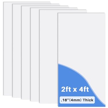 Frienda 6 Pcs 2ft X 4ft Drop Ceiling Tiles PVC Smooth Ceiling Panel Easy Drop in Installation for Waterproof Washable and Fire Rated to Prevent Breakage (White