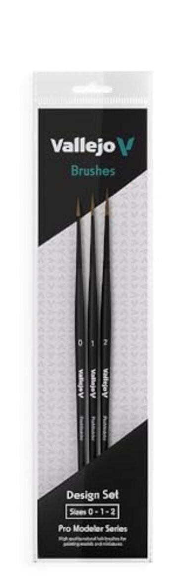 Vallejo - Pro Modeler Series Desing Set, Flagged Synthetic Bristles