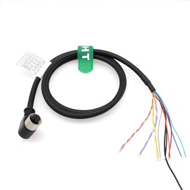 HangTon 24V Power IO Trigger Cable M12 A-Coded 12 Pin Female Right Angle to Flying Lead for Cognex in-Sight 7000 9000 Omron Baumer Sensor Camera Reader Automation 2m