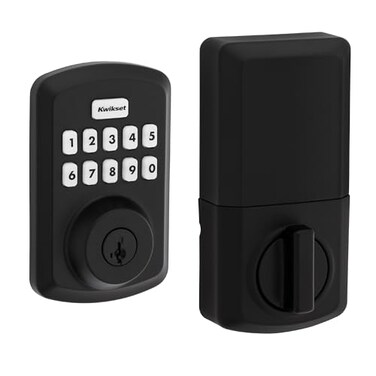 Kwikset Powerbolt 250 10-Button Keypad Matte Black Transitional Electronic Deadbolt Door Lock, Featuring Convenient Keyless Entry, Customizable User Codes and Auto-Locking