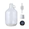 FastRack 1 Gallon Glass Jug with Black Polyseal Caps, 6.5G Rubber BungsTwin Bubble Airlocks &ndash; Fermentation Jars for Home Brewing, Clear Glass Fermenter Containers for Liquid Fermentation
