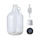 FastRack 1 Gallon Glass Jug with Black Polyseal Caps, 6.5G Rubber BungsTwin Bubble Airlocks &ndash; Fermentation Jars for Home Brewing, Clear Glass Fermenter Containers for Liquid Fermentation