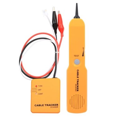 ANPTAIKE Yellow Cable Finder Tone Generator Probe Tracer Wire Tracker Cable Circuit Tester Features Alligator Clips RJ11 Plug Finding Tool