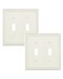 TREEWELL 2-Pack Double Toggle Light Switch Cover Plate, Light Almond