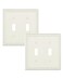 TREEWELL 2-Pack Double Toggle Light Switch Cover Plate, Light Almond