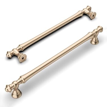 Amerdeco 10 Pack Brushed Brass Cabinet Pulls 6.3