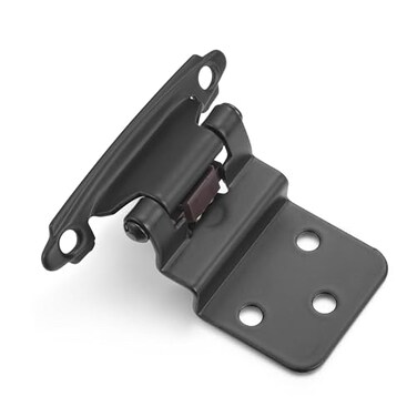 Vallecloud Matte Black Kitchen Cabinet Hinges, 3/8” Inset, 10 Pack