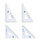HARFINGTON 4piece Triangle Ruler Square Set 10cm 30/60 and 45/90 Degrees Measuring Tools for Classrooms Home Office, Blue